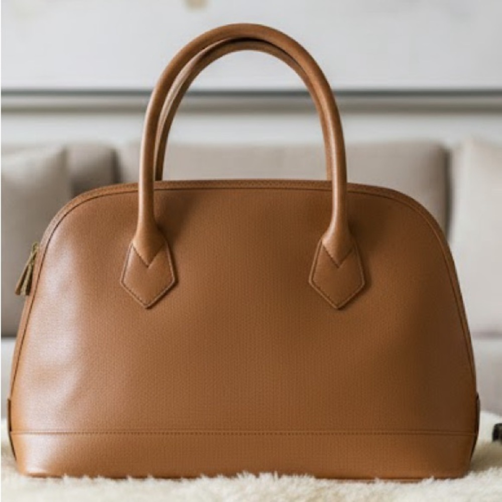 MCM Ella Boston Bag Cognac Visetos Monogram Satchel Crossbody - Picture 2 of 8
